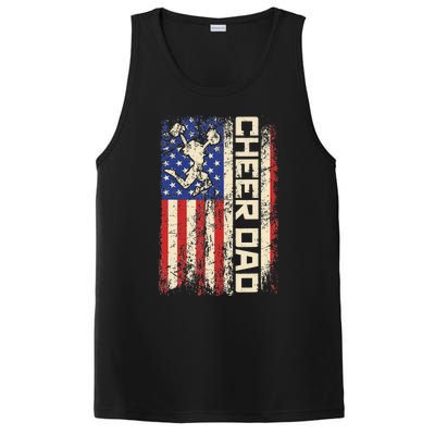 Cheerleader Dad Funny Cheer Dad American US Flag Father Team PosiCharge Competitor Tank