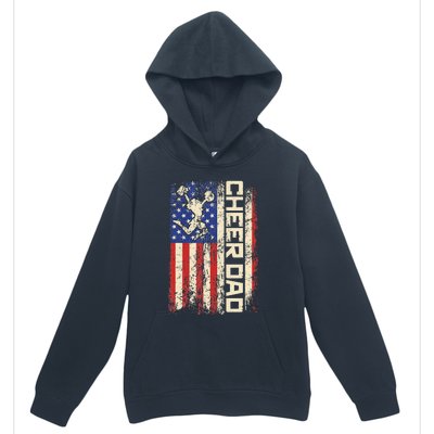 Cheerleader Dad Funny Cheer Dad American US Flag Father Team Urban Pullover Hoodie