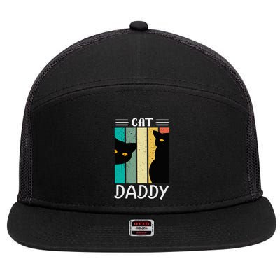 Cat Daddy Funny Cats for Fathers Day 7 Panel Mesh Trucker Snapback Hat