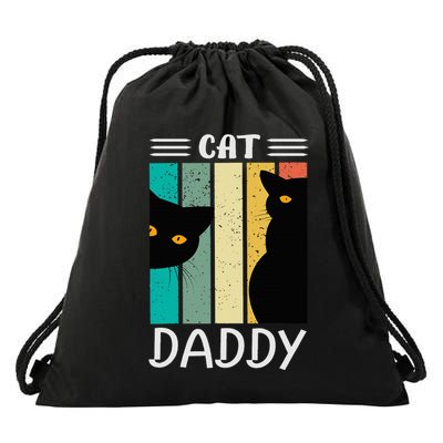Cat Daddy Funny Cats for Fathers Day Drawstring Bag
