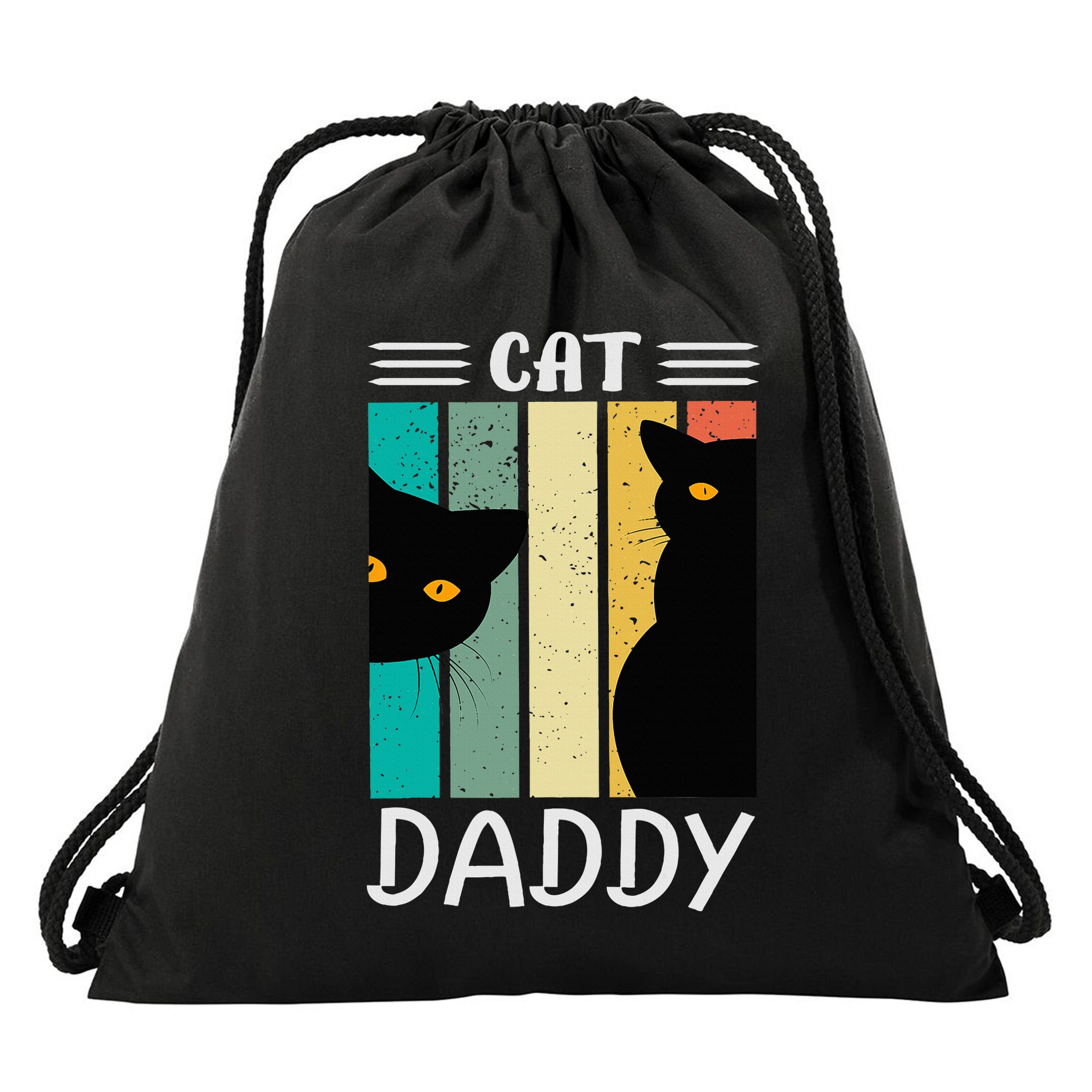 Cat Daddy Funny Cats for Fathers Day Drawstring Bag