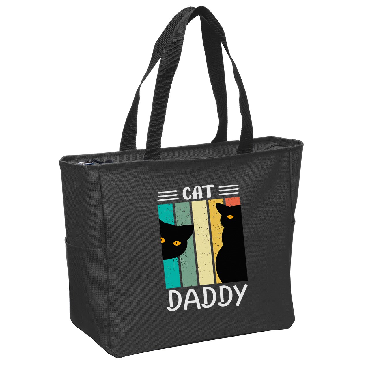 Cat Daddy Funny Cats for Fathers Day Zip Tote Bag