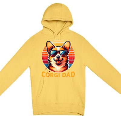 Corgi Dad Father Day Gift For Lovers Funny Premium Pullover Hoodie