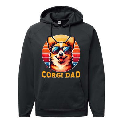 Corgi Dad Father Day Gift For Lovers Funny Performance Fleece Hoodie