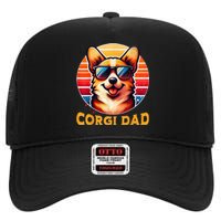 Corgi Dad Father Day Gift For Lovers Funny High Crown Mesh Back Trucker Hat