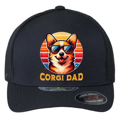 Corgi Dad Father Day Gift For Lovers Funny Flexfit Unipanel Trucker Cap