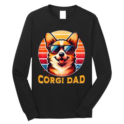 Corgi Dad Father Day Gift For Lovers Funny Long Sleeve Shirt