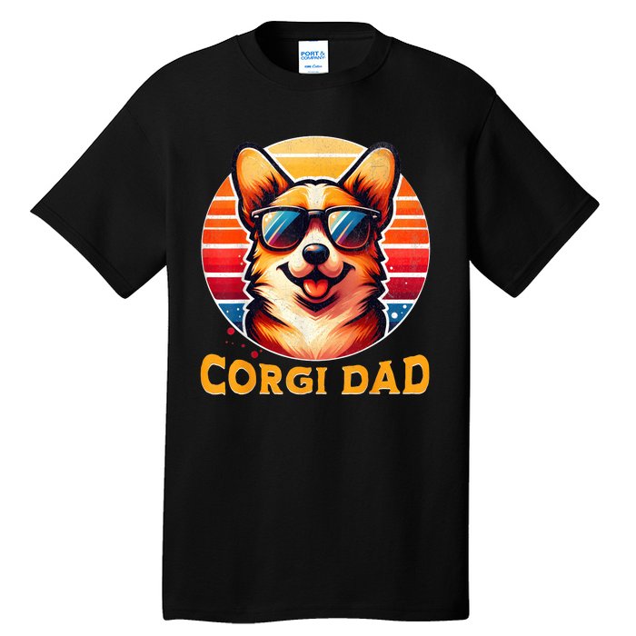 Corgi Dad Father Day Gift For Lovers Funny Tall T-Shirt