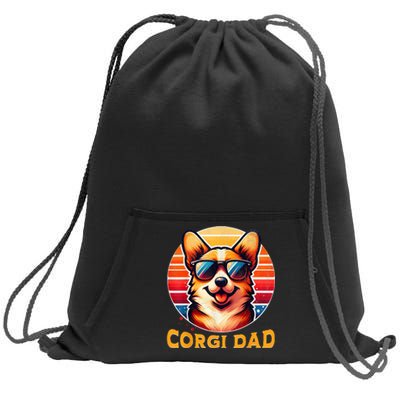 Corgi Dad Father Day Gift For Lovers Funny Sweatshirt Cinch Pack Bag