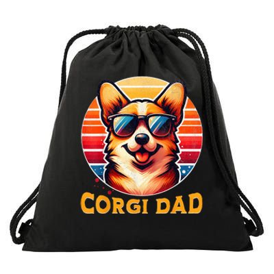 Corgi Dad Father Day Gift For Lovers Funny Drawstring Bag