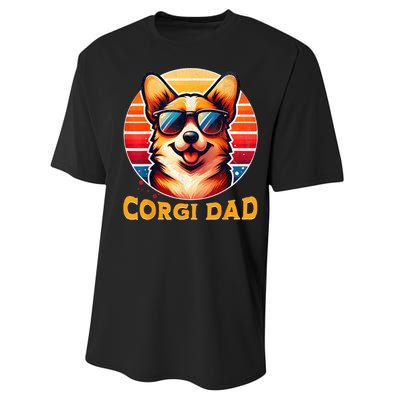 Corgi Dad Father Day Gift For Lovers Funny Performance Sprint T-Shirt