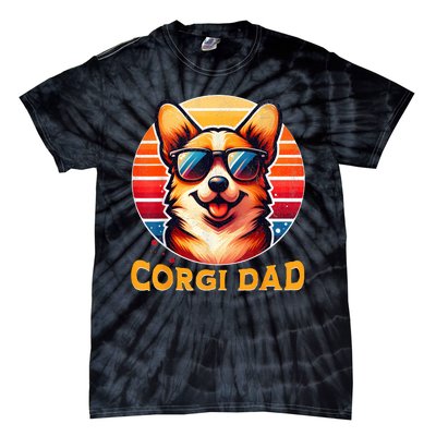 Corgi Dad Father Day Gift For Lovers Funny Tie-Dye T-Shirt