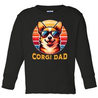 Corgi Dad Father Day Gift For Lovers Funny Toddler Long Sleeve Shirt