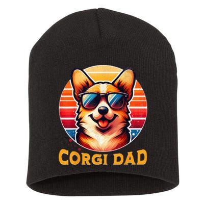 Corgi Dad Father Day Gift For Lovers Funny Short Acrylic Beanie