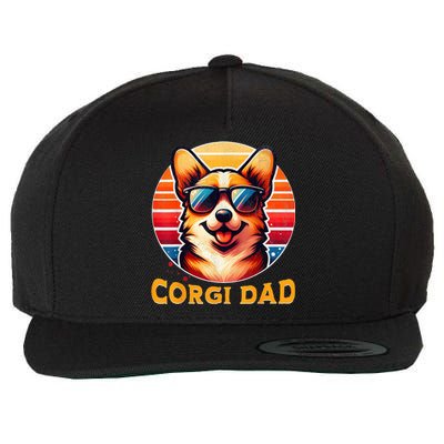 Corgi Dad Father Day Gift For Lovers Funny Wool Snapback Cap