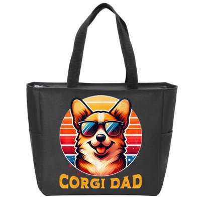 Corgi Dad Father Day Gift For Lovers Funny Zip Tote Bag