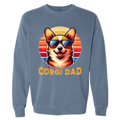 Corgi Dad Father Day Gift For Lovers Funny Garment-Dyed Sweatshirt