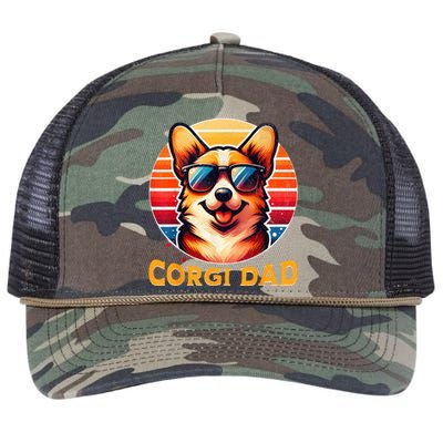 Corgi Dad Father Day Gift For Lovers Funny Retro Rope Trucker Hat Cap