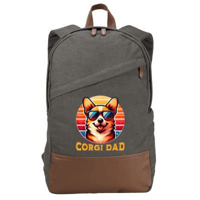 Corgi Dad Father Day Gift For Lovers Funny Cotton Canvas Backpack