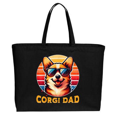 Corgi Dad Father Day Gift For Lovers Funny Cotton Canvas Jumbo Tote