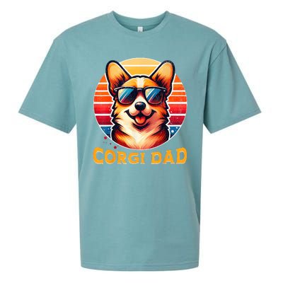 Corgi Dad Father Day Gift For Lovers Funny Sueded Cloud Jersey T-Shirt