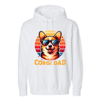 Corgi Dad Father Day Gift For Lovers Funny Garment-Dyed Fleece Hoodie