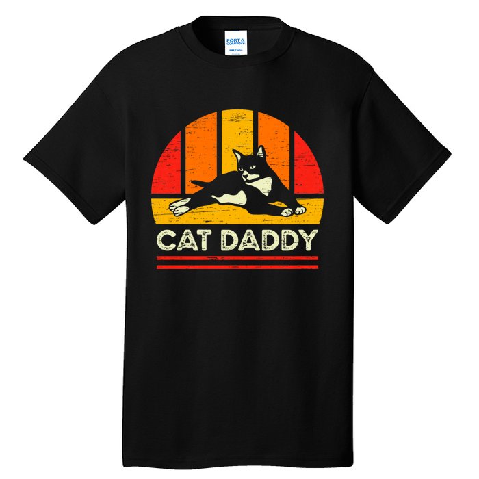 Cat Daddy Father Vintage Black Cats Tall T-Shirt