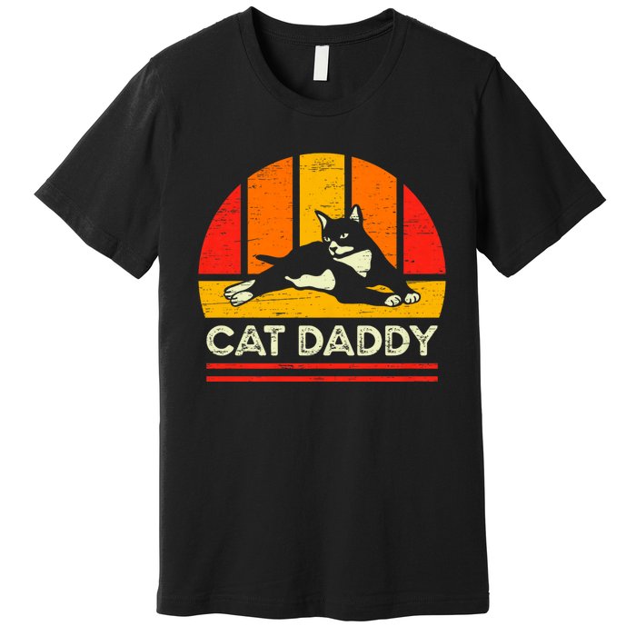 Cat Daddy Father Vintage Black Cats Premium T-Shirt