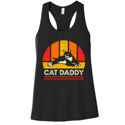 Cat Daddy Father Vintage Black Cats Women's Racerback Tank