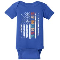 Classic Distressed Flag Gift For Emergency Room Er Nurses Gift Baby Bodysuit