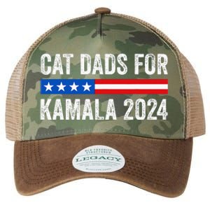 Cat Dads For Kamala Funny Cat Owner 2024 President Kamala Legacy Tie Dye Trucker Hat