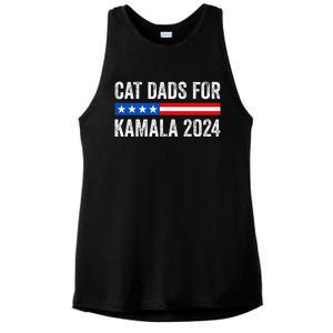 Cat Dads For Kamala Funny Cat Owner 2024 President Kamala Ladies PosiCharge Tri-Blend Wicking Tank