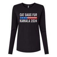 Cat Dads For Kamala Funny Cat Owner 2024 President Kamala Womens Cotton Relaxed Long Sleeve T-Shirt