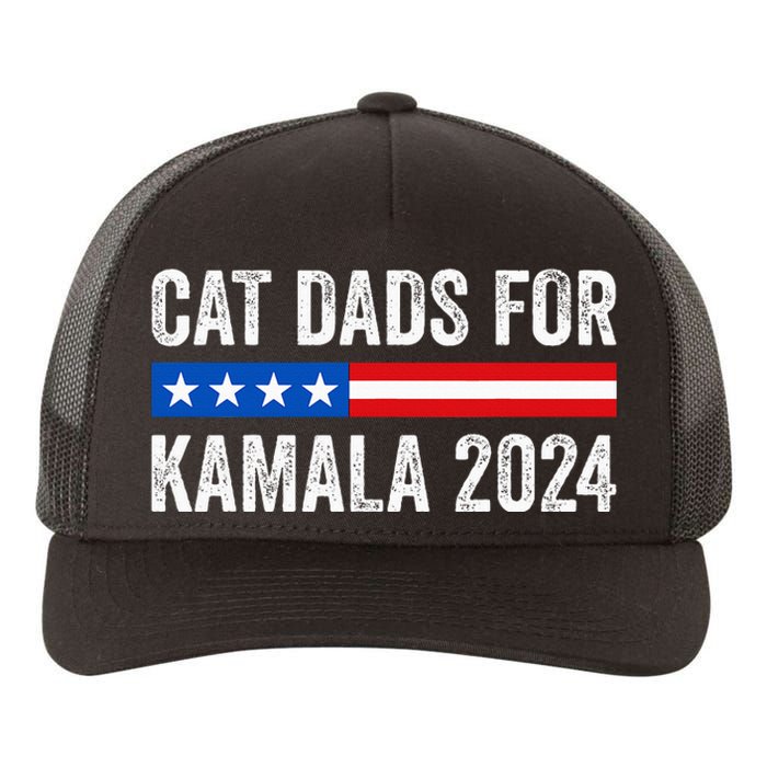 Cat Dads For Kamala Funny Cat Owner 2024 President Kamala Yupoong Adult 5-Panel Trucker Hat