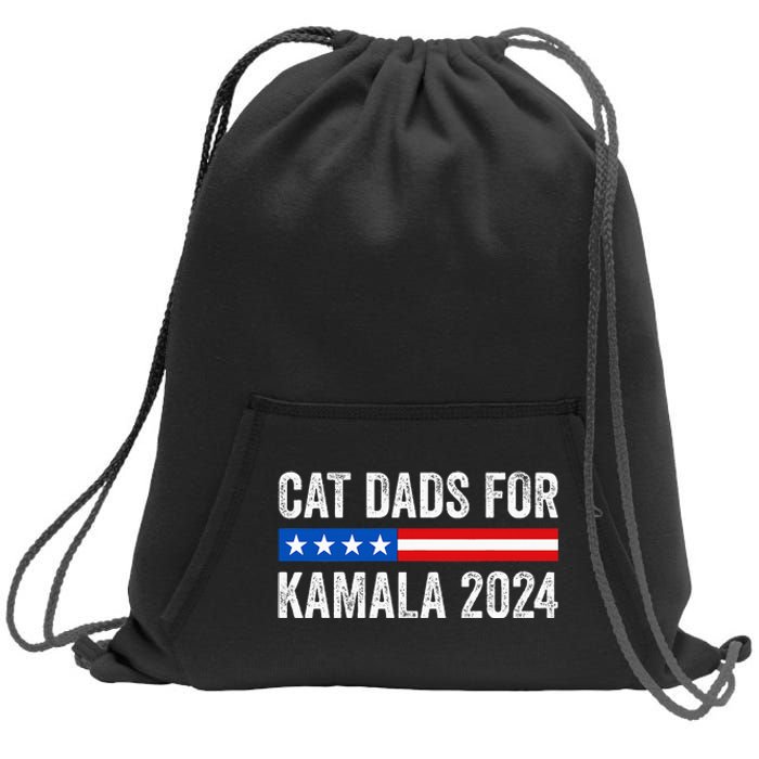 Cat Dads For Kamala Funny Cat Owner 2024 President Kamala Sweatshirt Cinch Pack Bag