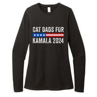 Cat Dads For Kamala Funny Cat Owner 2024 President Kamala Womens CVC Long Sleeve Shirt