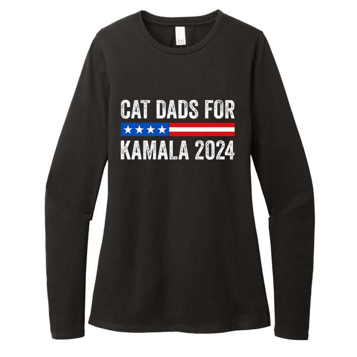 Cat Dads For Kamala Funny Cat Owner 2024 President Kamala Womens CVC Long Sleeve Shirt