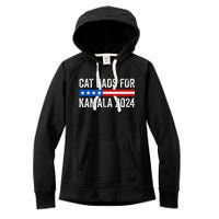 Cat Dads For Kamala Funny Cat Owner 2024 President Kamala Women's Fleece Hoodie