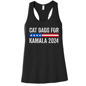 Cat Dads For Kamala Funny Cat Owner 2024 President Kamala Women's Racerback Tank