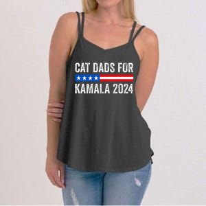 Cat Dads For Kamala Funny Cat Owner 2024 President Kamala Women's Strappy Tank