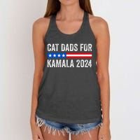 Cat Dads For Kamala Funny Cat Owner 2024 President Kamala Women's Knotted Racerback Tank