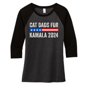 Cat Dads For Kamala Funny Cat Owner 2024 President Kamala Women's Tri-Blend 3/4-Sleeve Raglan Shirt