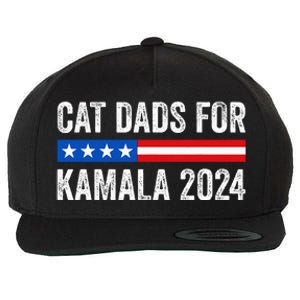 Cat Dads For Kamala Funny Cat Owner 2024 President Kamala Wool Snapback Cap