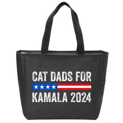 Cat Dads For Kamala Funny Cat Owner 2024 President Kamala Zip Tote Bag