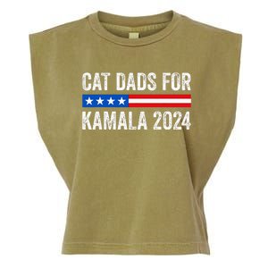 Cat Dads For Kamala Funny Cat Owner 2024 President Kamala Garment-Dyed Women's Muscle Tee