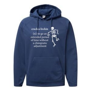 Chiropractor Definition Funny Chiropractic Humor Chiro Lover Gift Performance Fleece Hoodie