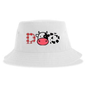 Cow Dad Funny Daddy Cow Lover Farmer Cows Sustainable Bucket Hat