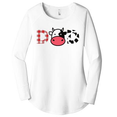 Cow Dad Funny Daddy Cow Lover Farmer Cows Women's Perfect Tri Tunic Long Sleeve Shirt