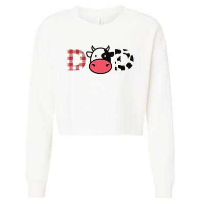 Cow Dad Funny Daddy Cow Lover Farmer Cows Cropped Pullover Crew