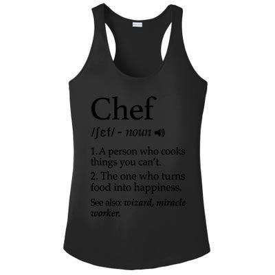 Chef Definition Funny Line Saying Cook Cooking Gifts Chefs T Ladies PosiCharge Competitor Racerback Tank
